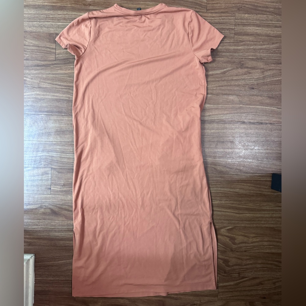 Gap Peach Short Sleeve Maxi Dress Medium - Picture 2 of 3